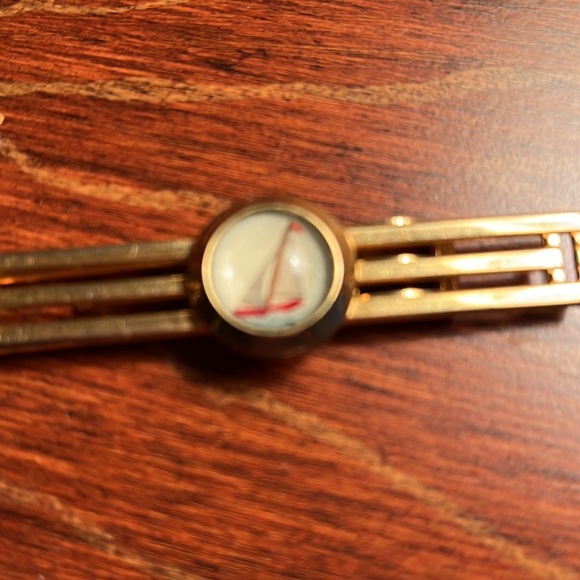 Vintage Anson sailboat tie bar and cufflinks - Picture 2 of 4